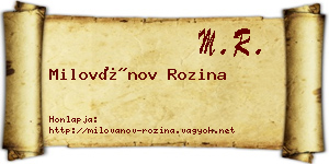 Milovánov Rozina névjegykártya